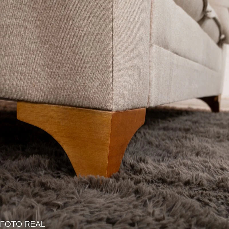 Sofá 2 Lugares Creta Larg. 1.60m Linho Bege 24 – Molas bonnel