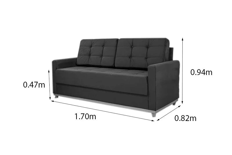 Sofá 3 lugares Living Áustria Linho Bege A57 Larg. 1.70m