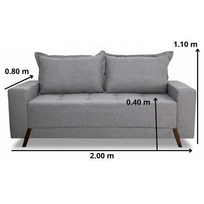 Sofá 3 lugares 8100 2.00m Linho Cinza 27