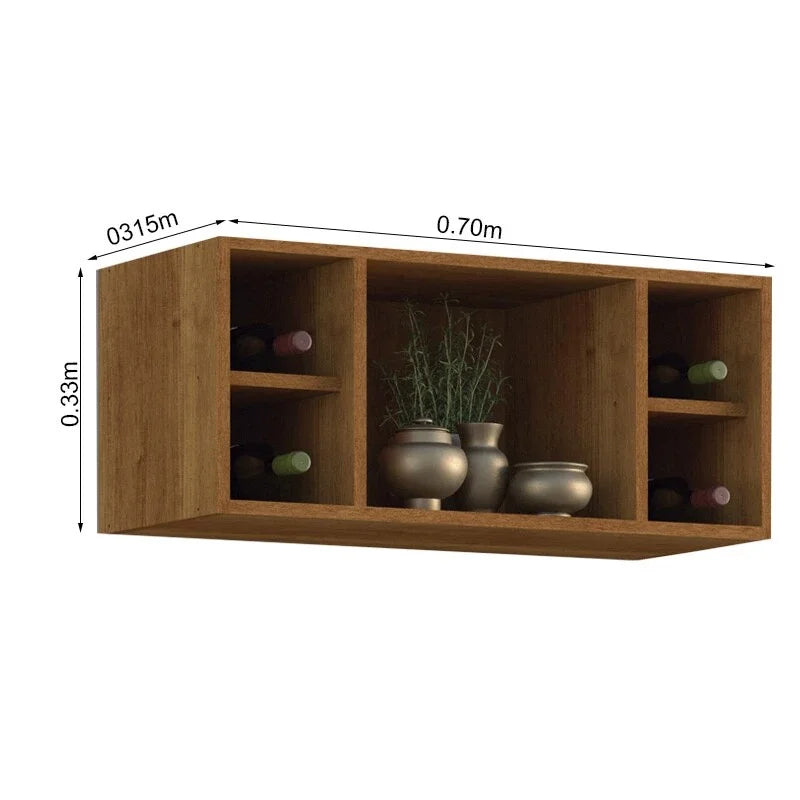 Balcão Pérola Cinamomo/Off 1.20m + Aéreo 2 Portas 1.20m Cinamomo/Off + Armário de Geladeira Pérola Cinamomo – Sallêto