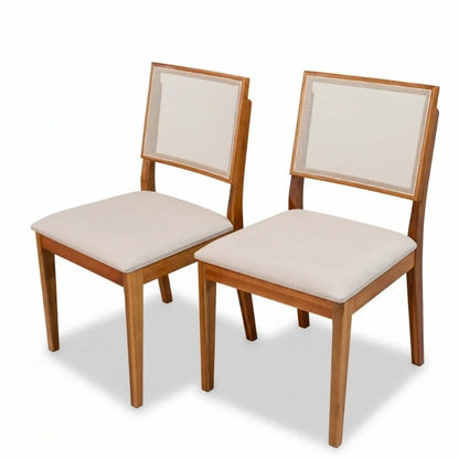 2 Cadeiras Dubai Linho Bege 629 Madeira Maciça – Art Assento