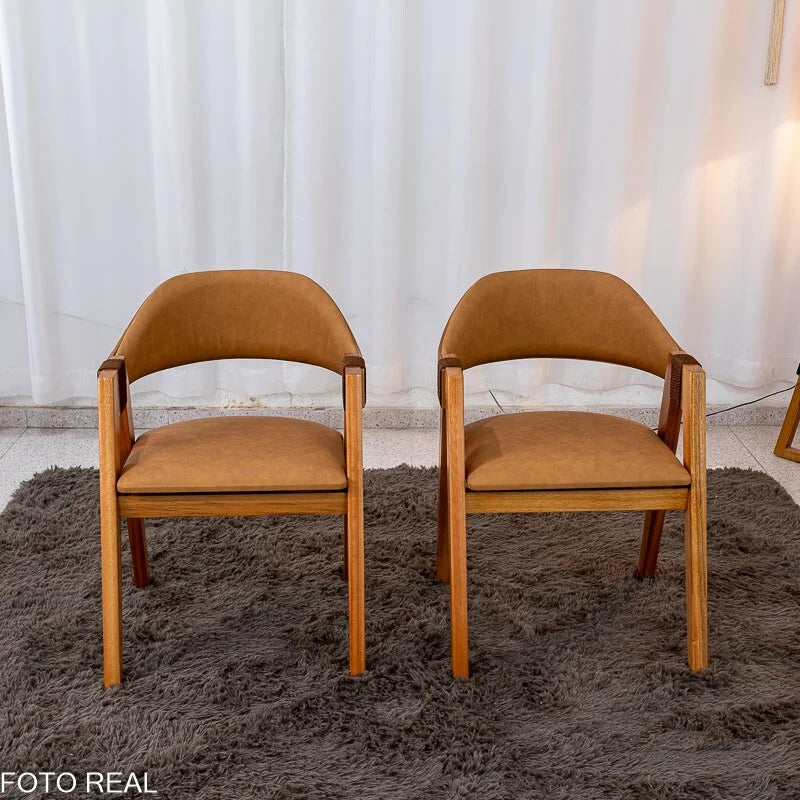 Kit 2 Cadeiras Ravena Madeira Tecido Corino Nice Caramelo – Minas Plac