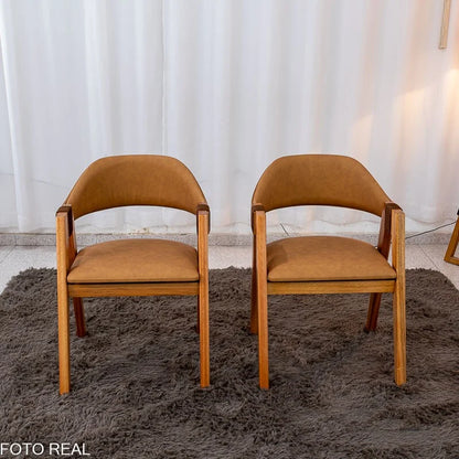 Kit 2 Cadeiras Ravena Madeira Tecido Corino Nice Caramelo – Minas Plac