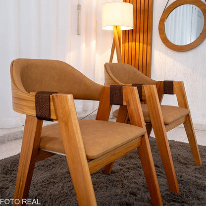 Kit 2 Cadeiras Ravena Madeira Tecido Corino Nice Caramelo – Minas Plac