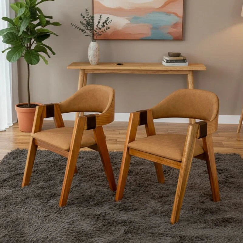 Kit 2 Cadeiras Ravena Madeira Tecido Corino Nice Caramelo – Minas Plac