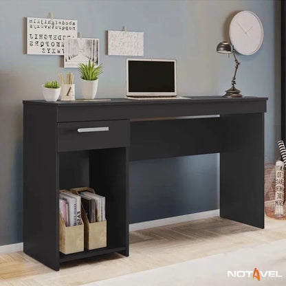 Mesa Office NT 2070 Larg. 1.08m Preto 1 Gaveta – Notável