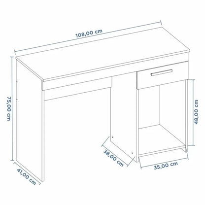 Mesa Office NT 2070 Larg. 1.08m Preto 1 Gaveta – Notável