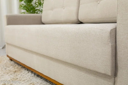 Sofá 3 lugares Living Áustria Linho Bege A57 Larg. 1.70m