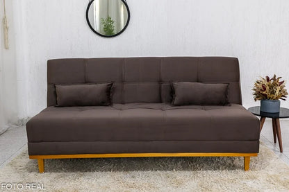 Sofá Cama Madrid Veludo Marrom 2263 Larg. 1.80m – Molas Bonnel