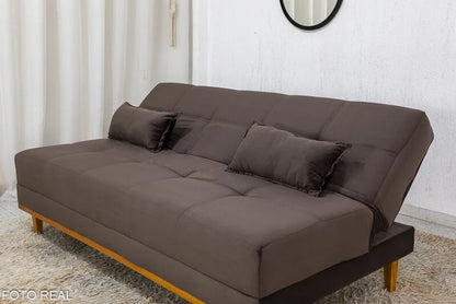 Sofá Cama Madrid Veludo Marrom 2263 Larg. 1.80m – Molas Bonnel
