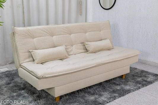 Sofá Cama Premium Linho Bege 2305 Larg. 1.80m