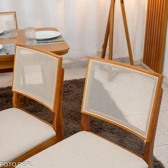 2 Cadeiras Dubai Linho Bege 629 Madeira Maciça – Art Assento