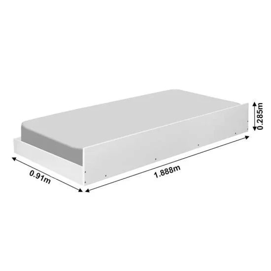 Cama Auxiliar Barcelona Branco 91x188x29 – Tebarrot