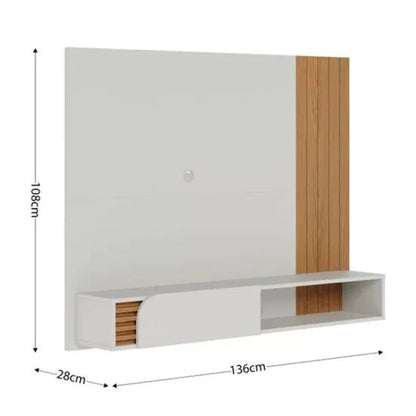 Home Suspenso Jurerê Larg. 1.36m Off/Freijó para TV até 65″ – Colibri