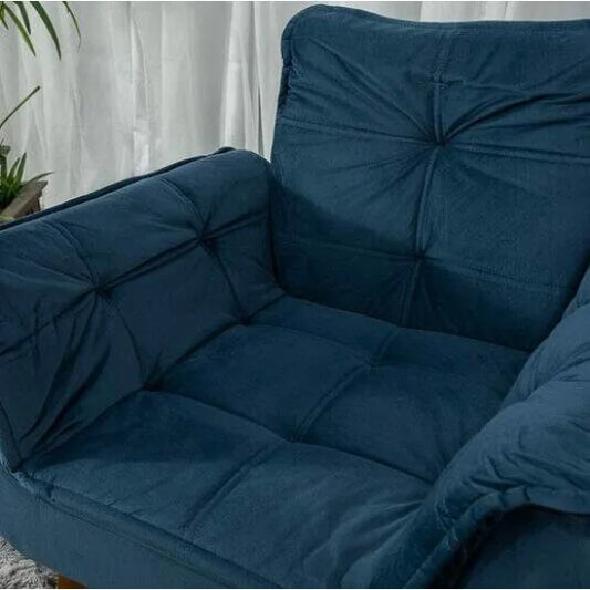 Poltrona Pérola Veludo Azul