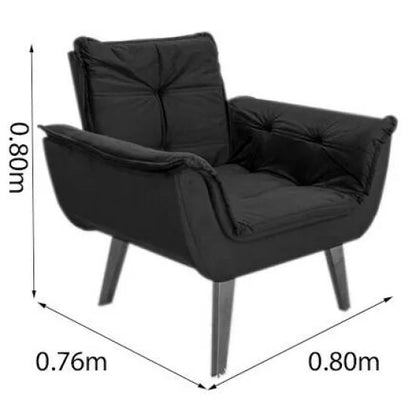 Poltrona Pérola Veludo Azul