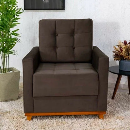 Poltrona Áustria Veludo Marrom A17