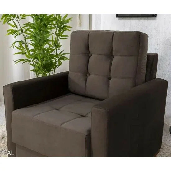 Poltrona Áustria Veludo Marrom A17