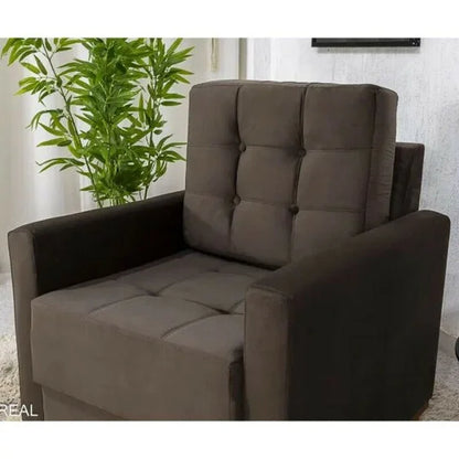 Poltrona Áustria Veludo Marrom A17