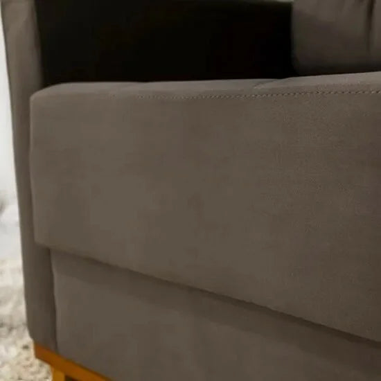 Poltrona Áustria Veludo Marrom A17