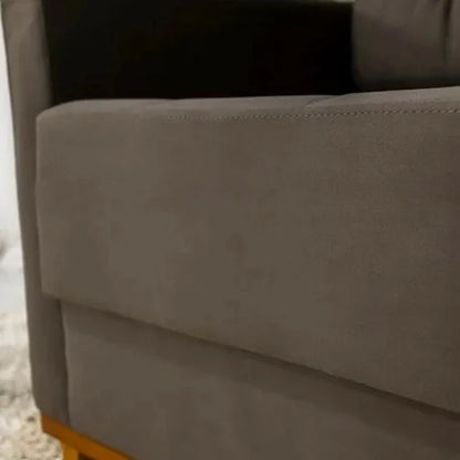 Poltrona Áustria Veludo Marrom A17