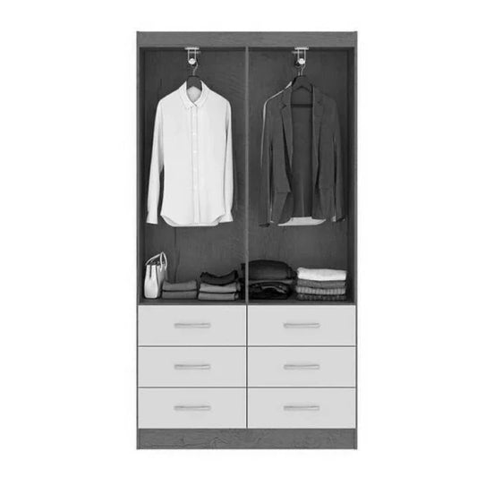 Roupeiro Nápoles Larg. 0.93m Branco 4 Portas 6 Gavetas – San Marino